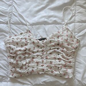 Floral Ruched Crop Top